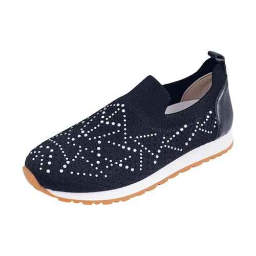 TUDUZ 2025 Damenschuhe mit geschlossener Spitze Frühling rutschfest lässig bequem modisch Mesh Wanderschuhe Damenschuhe (Blue, 38) von TUDUZ
