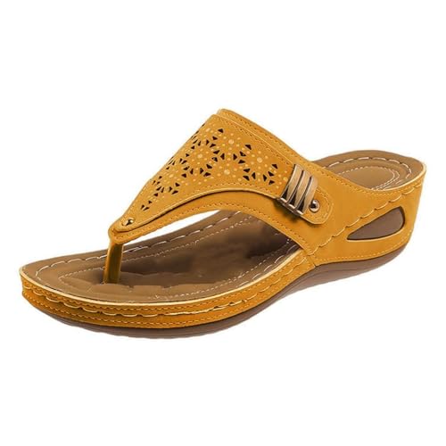 TUDUZ 2025 Wedge flip-flops refer to women's sandals which are cool and breathable slippers for indoor and outdoor use Yellow gr 45 TUDUZ 2025 Wedge flip-flops refer to women's sandals which are cool and breathable slippers for indoor and outdoor use Yellow gr 45 von TUDUZ