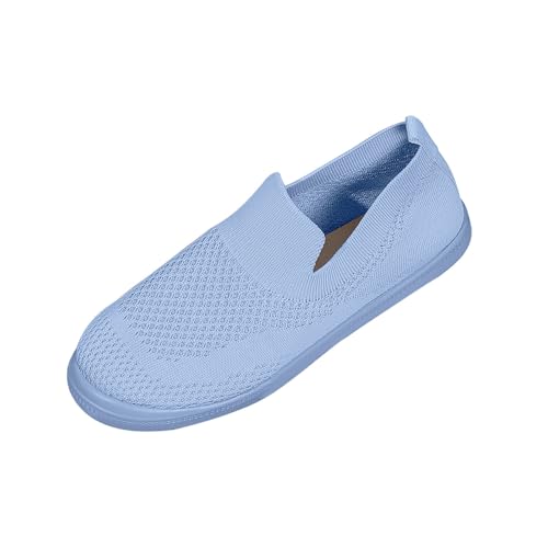 TUDUZ Atmungsaktive Mesh Slipper Leichte Slip-On Sneaker Wanderschuhe Komfort Flache Damen Sneaker Schuhe Damen (Blue, 43) von TUDUZ