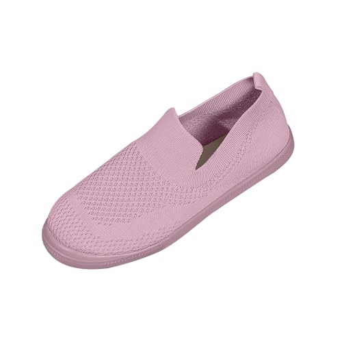 TUDUZ Atmungsaktive Mesh Slipper Leichte Slip-On Sneaker Wanderschuhe Komfort Flache Damen Sneaker Schuhe Damen (Pink, 40) von TUDUZ