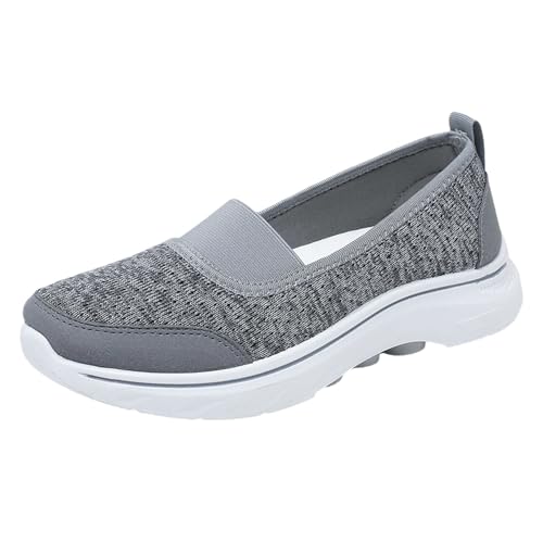 TUDUZ Atmungsaktive weiche und Bequeme Freizeitschuhe für Damen mit dicken Sohlen strapazierfähige Turnschuhe Wanderschuhe Trainingsschuhe (Grey, 39) von TUDUZ