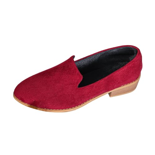 TUDUZ Damen Blockabsatzschuhe formelle bequeme Businessschuhe Arbeits Freizeitschuhe Damenschuhe Sandalen (Red, 41) von TUDUZ