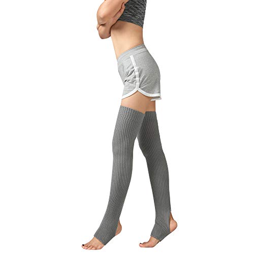 TUDUZ Damen Oberschenkel gestrickte Beinlinge Yoga Socken Stiefelabdeckung Leggings Slouch Boot Socken von TUDUZ