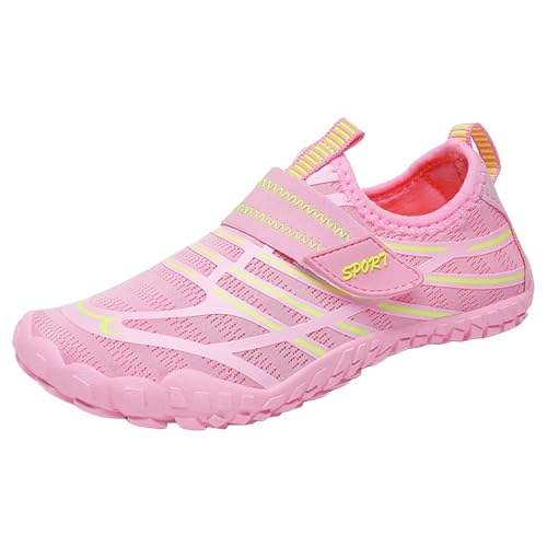 TUDUZ Damen Sport Wasserschuhe Schnelltrockend rutschfeste Sohle erstellbarerKlettverschluss Turnschuhe Mädchen Outdoor Strand Schuhe Schuhe Damen Winterschuhe (Pink, 32) von TUDUZ