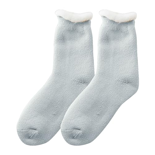 TUDUZ Dicke Socken für und Winter mit Plüsch und verdickten warmen und dicken Korallensamtsocken für Damen Herren Bekleidung (Green, One Size) von TUDUZ