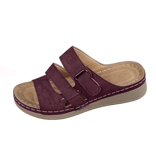 TUDUZ Frühling Freien Stil Dicke leichtgeschmeidig Keilsandalen Damen Pantoletten Strand ausgehöhlt Sandalen Komfort täglichen Weg zur Arbeit Wine gr 40 TUDUZ Frühling Freien Stil Dicke leichtgeschmeidig Keilsandalen Damen Pantoletten Strand ausgehöhlt Sandalen Komfort täglichen Weg zur Arbeit Wine gr 40 von TUDUZ