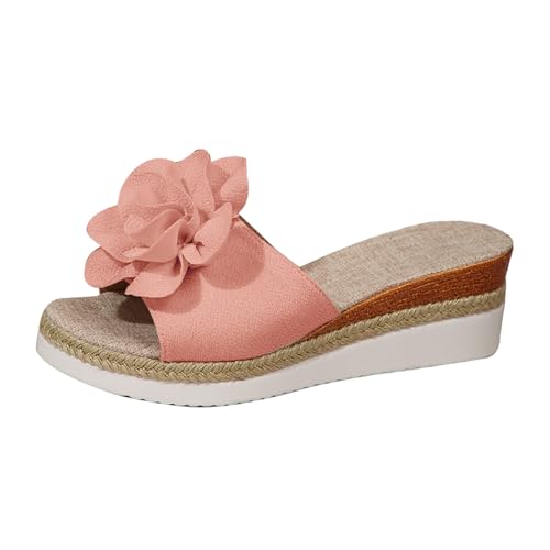 TUDUZ Frühling Freien Stil dicke Blumenapplikation geschmeidig Keilsandalen Damen Pantoletten Strand Espadrilles Sandalen Komfort täglichen Weg zur Arbeit Pink gr 41 TUDUZ Frühling Freien Stil dicke Blumenapplikation geschmeidig Keilsandalen Damen Pantoletten Strand Espadrilles Sandalen Komfort täglichen Weg zur Arbeit Pink gr 41 von TUDUZ