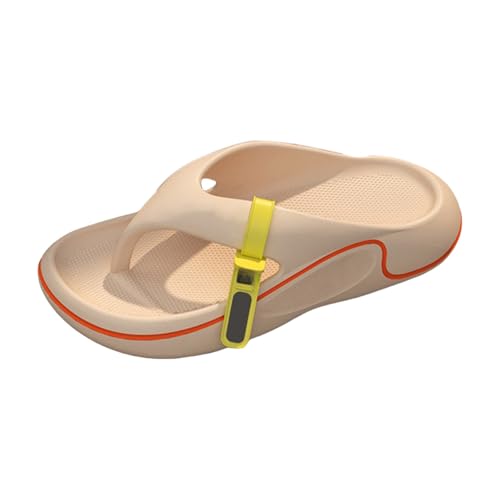 TUDUZ Herren Hausschuhe Flip Flops Outdoor Dicke Strandsandalen rutschfeste weiche High-End-Freizeitpantoffeln Neopren Schuhe Khaki gr 38 von TUDUZ