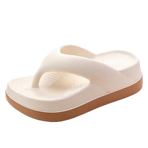 TUDUZ Herren-Hausschuhe mit dicken Sohlen rutschfestes Gefühl am Strand beliebte Flip-Flops Komfort-Fußbett Beige gr 40 von TUDUZ