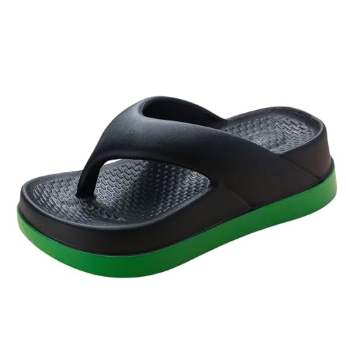 TUDUZ Herren-Hausschuhe mit dicken Sohlen rutschfestes Gefühl am Strand beliebte Flip-Flops Komfort-Fußbett Black gr 38 von TUDUZ