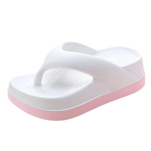 TUDUZ Herren-Hausschuhe mit dicken Sohlen rutschfestes Gefühl am Strand beliebte Flip-Flops Komfort-Fußbett White gr 38 von TUDUZ
