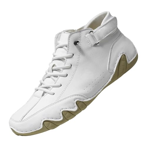 TUDUZ Herren Laufschuhe Halbschuhe Casual Modische Herren-Sportschuhe für Frühjahr und Flache Unterseite leichtes atmungsaktives Reinschlüpfen bequem White gr 41 von TUDUZ