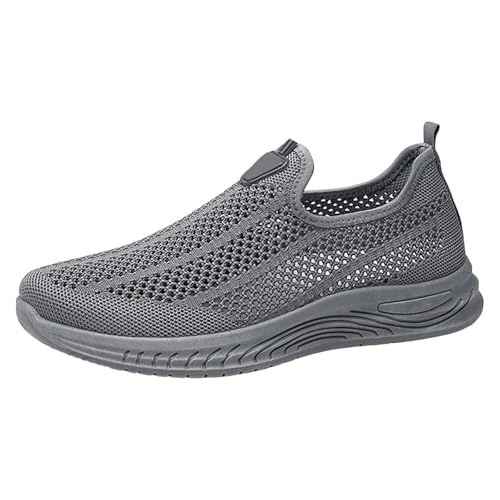 TUDUZ Herren Stoffschuhe rutschfeste Freizeit Bequeme Canvas-Freizeitschuhe Luftige Schuhe Herren Slip-On Sneaker Atmungsaktives Mesh-Design Leichte Laufsohle Grey gr 39 von TUDUZ
