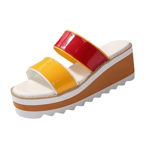 TUDUZ Kontrastierende Design-Plateau-Hausschuhe modische Freizeitsandalen Damensandalen sind rutschfest und weich A gr 41 TUDUZ Kontrastierende Design-Plateau-Hausschuhe modische Freizeitsandalen Damensandalen sind rutschfest und weich A gr 41 von TUDUZ