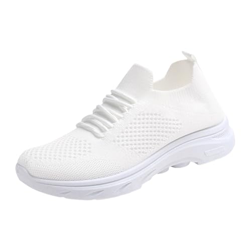TUDUZ Laufschuhe Damen Sneakers Tennis Walking Workout Gym Schuhe Leichte Bequeme Laufschuhe Damenschuhe (White, 40) von TUDUZ