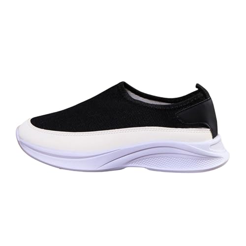 TUDUZ Leichte Slip-On Sneaker Sportliche Laufsohle Stylische Espadrilles Damen Freizeitschuhe modische Sneakers für Damen leichte Wanderschuhe (Black, 38) von TUDUZ