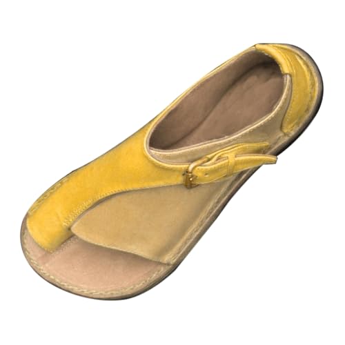 TUDUZ Split Finger flache Frühling Sandalen offene Spitze modische Sandalen Damenschuhe verstellbare Schnürung Yellow gr 40 TUDUZ Split Finger flache Frühling Sandalen offene Spitze modische Sandalen Damenschuhe verstellbare Schnürung Yellow gr 40 von TUDUZ