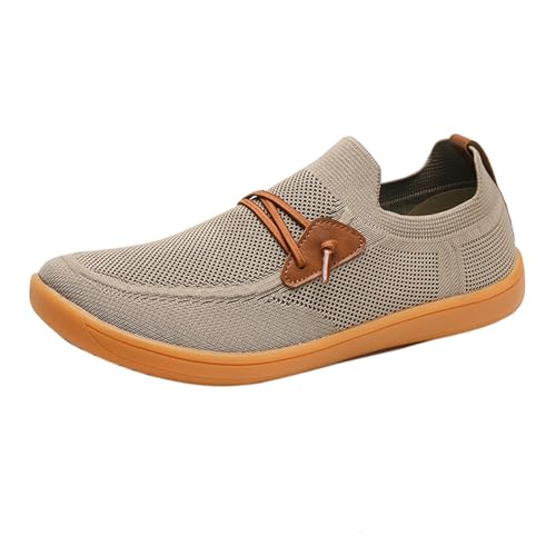 TUDUZ Sportliche Mesh-Slipper Schwarz mit Karamell-Akzenten Atmungsaktives Design Mesh-Flyweave-Sport-Freizeitschuhe Elegante Winter (Brown, 46) von TUDUZ