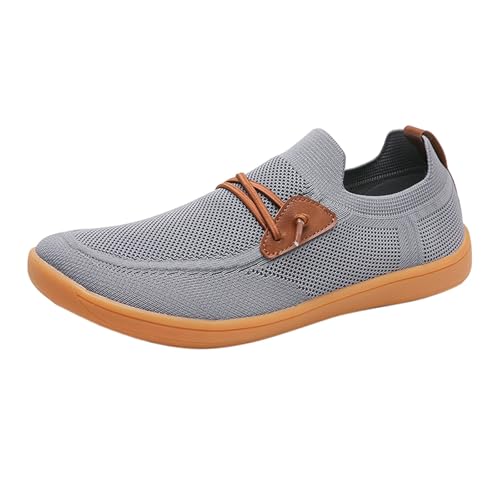 TUDUZ Sportliche Mesh-Slipper Schwarz mit Karamell-Akzenten Atmungsaktives Design Mesh-Flyweave-Sport-Freizeitschuhe Elegante Winter (Grey, 42) von TUDUZ