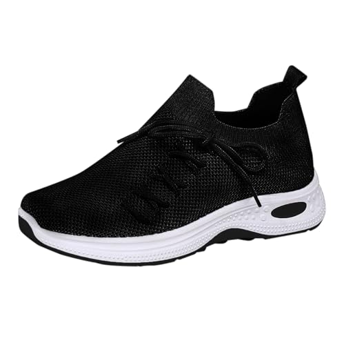 TUDUZ Universell einsetzbar zu jeder Jahreszeit Damen Einfache Freizeit Bequeme Leichte Mesh Atmungsaktive Sport-Freizeitschuhe Meer Schuhe Damen (Black, 38) von TUDUZ