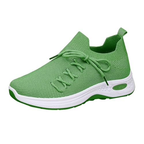 TUDUZ Universell einsetzbar zu jeder Jahreszeit Damen Einfache Freizeit Bequeme Leichte Mesh Atmungsaktive Sport-Freizeitschuhe Meer Schuhe Damen (Green, 36) von TUDUZ
