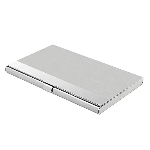 TUDUZ Visitenkartenetui aus Edelstahl und Metall, Ausweis, Kreditkartenetui, silberfarben Bürobedarf (Silver, One Size) von TUDUZ