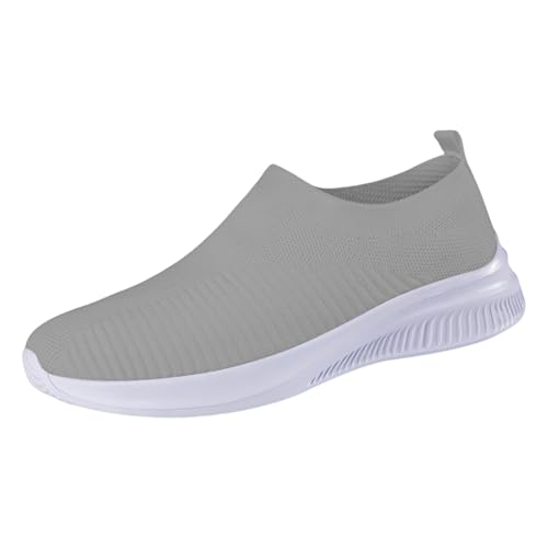 TUDUZ Wanderschuhe für Damen mit Fußgewölbeunterstützung atmungsaktiv Sport-Laufschuhe aus Mesh Fitness Bequeme Arbeits-Sneaker Warme Damen Schuhe (Grey, 41) von TUDUZ