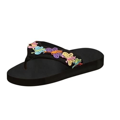 TUDUZ Weiche Plateau-Flip-Flops bestickte Sandalen für Damen lässige Strandschuhe Damen Pantoletten mit Herz-Stickerei Red gr 41 TUDUZ Weiche Plateau-Flip-Flops bestickte Sandalen für Damen lässige Strandschuhe Damen Pantoletten mit Herz-Stickerei Red gr 41 von TUDUZ
