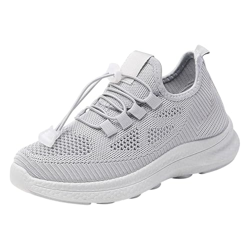 TUDUZ lässige und Bequeme Sneakers Damen Slip-On-Laufschuhe rutschfeste Wanderschuhe atmungsaktive Sportschuhe (Grey, 41) von TUDUZ