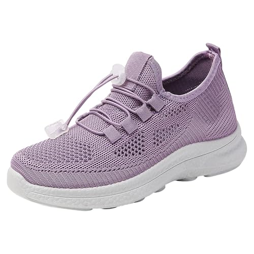 TUDUZ lässige und Bequeme Sneakers Damen Slip-On-Laufschuhe rutschfeste Wanderschuhe atmungsaktive Sportschuhe (Purple, 41) von TUDUZ