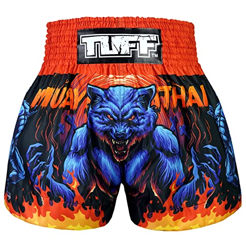 Tuff Sport Muay Thai Shorts Boxshorts Traditionelle Stile Workout Shorts MMA Kickboxen Kleidung, Tuf-ms683-blu, Mittel von TUFF Sport