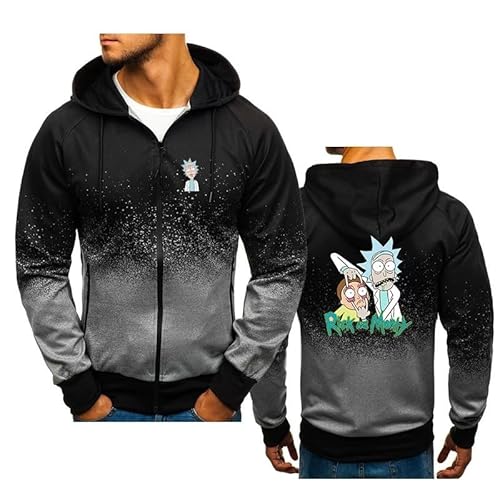TUIAIFA Herren Hoodie Sweatshirts for Rick und Morty Print Herbst Kapuzenoberteil Langarm Pullover Jacken(A,M) von TUIAIFA