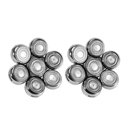 TUITA Ersatzklinge Mit 7 Rasierköpfen, 7D-Rasierklinge for Elektrorasierer for Männer, Haarschneider, Schneidezubehör(2PCS) von TUITA