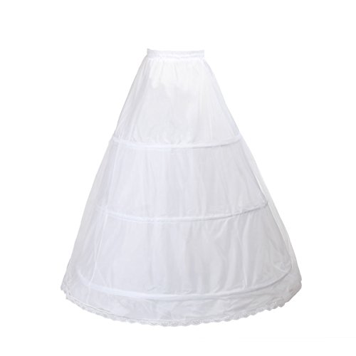 TUKA Reifrock 3 Ring verstellbar, Underskirt Unterrock, Krinoline Petticoat Gr. Large passt Gr. 42 bis Übergröße, Weiß, TKB0005-White-X von TUKA-i-AKUT