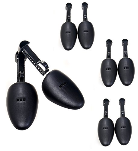 TUKA [4 Paar] einstellbar Schuhspanner für Damen Hochqualitative Kunststoff Schuhformer Schuhleisten, Schuhstrecker Damen Schuhe, variabel passt Gr. 34 - Gr. 41, schwarz, TKB6003-black-F-4x von TUKA-i-AKUT