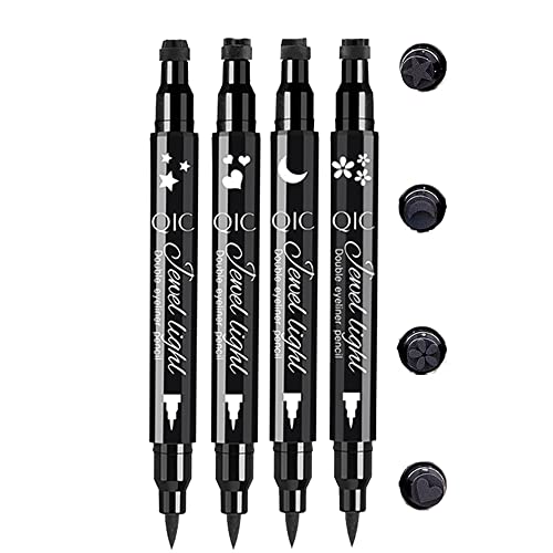 Winged Eyeliner Stamp 4 Pack Eyeliner Stamp Black Eye Liner Pencil Waterproof Smudge-Proof Eyeliner Stamp Liquid Long-Lasting Liquid Eye Liners for Women von TUKEFEV