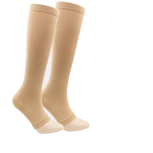 Stützstrümpfe Kompressionssocken, Kompressionsstrümpfe für Damen Herren, Open Toe Compression Socks, Compression Socks Abgestufte Unterstützung Stützstrümpfe, für Krampfadern, Ödeme von TUKNN