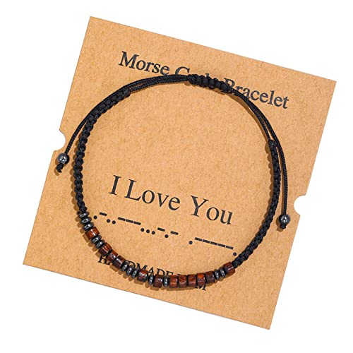 TUKNN Freundschaft Armband, Morse Code Armband - Verstellbar Schmuck Geschenk für Damen und Mädchen von TUKNN