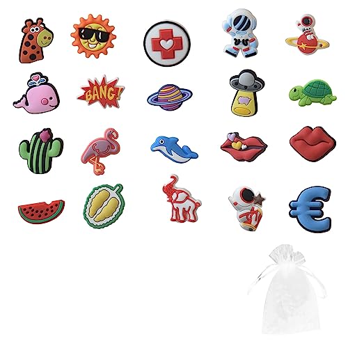 TUKNN Schuh Charms, Charm für Kinder, PVC Schuhschmuck, Niedliche Schuhschmuck, PVC Shoe Charms, Schuh-Charm für Kinder, Cartoon-Schuh-Dekoration, Schuhanhänger für Clog-Schuhe, 20 Stück von TUKNN