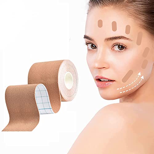 Face Lifting Tape,Anti-Wrinkle Patches,Wrinkles Schminkles,Myofasziales Gesichtstraffungsband,Multifunktional Face Tape,Anti-Falten Patches,Facial Patches,Wrinkle Patch,2,5 cm*5 m,Hautfarben von TUKNON