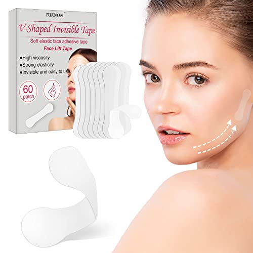 Face Lifting Tape,Facelift Aufkleber,Facelifting Aufkleber,Face Tape Lifting,Face Lift Tape,Instant Face Lift Tape,Face Lift Sticker,Lift Gesicht Aufkleber,Unsichtbare V-Form Face Lift Patch,60 Stück von TUKNON