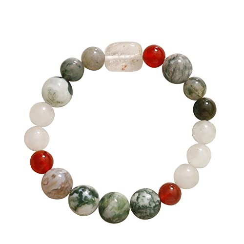 Armband Chinesisches Naturbaummuster Stein roter Achat weiße Jade Armband glatte Glücksbringer verstellbare Perlen Männer und Frauen Sommer Chinesisches Hanfu Cheongsam tragen passende Ornamente/784 Armband Chinesisches Naturbaummuster Stein roter Achat weiße Jade Armband glatte Glücksbringer verstellbare Perlen Männer und Frauen Sommer Chinesisches Hanfu Cheongsam tragen passende Ornamente/784 von TUKRPQMRI