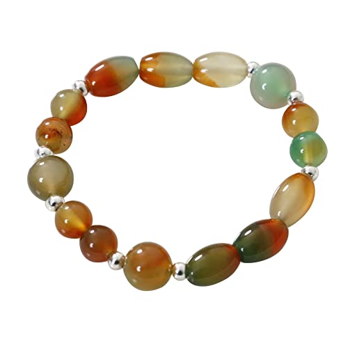 TUKRPQMRI Armband Chinesisches Naturfarbe Achat Armband Silber Silber getrennt Perle glatt Glück verstellbar Perlen Männer und Frauen Sommer Chinesisch Hanfu Cheongsam tragen passende Ornamente/783 TUKRPQMRI Armband Chinesisches Naturfarbe Achat Armband Silber Silber getrennt Perle glatt Glück verstellbar Perlen Männer und Frauen Sommer Chinesisch Hanfu Cheongsam tragen passende Ornamente/783 von TUKRPQMRI