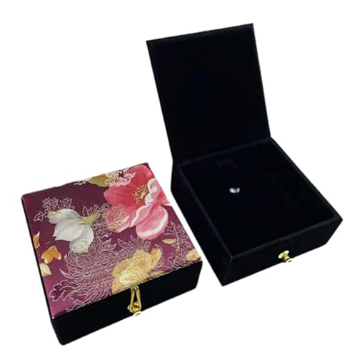 TUKRPQMRI Blumen Seidenbrokat Armband Armreif Boxen Frauen Vintage Schmuck Geschenk Verpackung Fällen /674(Purple red) von TUKRPQMRI