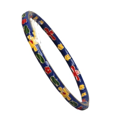 TUKRPQMRI Vintage Cloisonné Emaille Dünne Farbe Armreifen for Frauen Zubehör Chinesische Traditionelle Handarbeit Armbänder/535(Blue) von TUKRPQMRI
