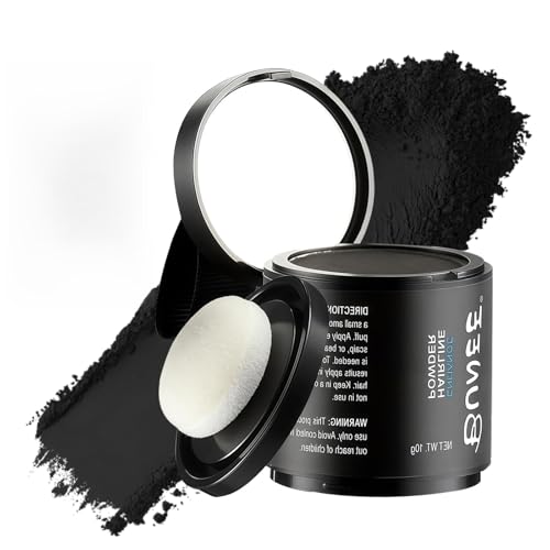 10g Haaransatz Puder mit Spiegel Schwamm,wasserfestes Haarpuder für einen authentischen Look,Unsichtbares Pulver Ansatzpuder für Männer und Frauen,Soforteffekt,Haar Concealer(Schwarz) von TULAMORIY