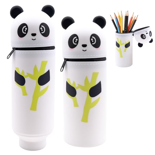 TULEBOLIAN Silikon Federmäppchen, Panda Federmäppchen Stiftbehälter, 2 in 1 Kawaii Schlampermäppchen, Teleskopisch Mäppchen, Reißverschluss, Schön Stehendes Mäppchen TULEBOLIAN Silikon Federmäppchen, Panda Federmäppchen Stiftbehälter, 2 in 1 Kawaii Schlampermäppchen, Teleskopisch Mäppchen, Reißverschluss, Schön Stehendes Mäppchen von TULEBOLIAN