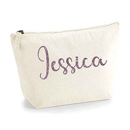 Personalisiert Großer Name Initialen Text Kosmetiktasche Damen Schminktasche für Handtasche Makeup Tasche mit Texturdruck - Roségold Glitter - M | Natürlich Personalisiert Großer Name Initialen Text Kosmetiktasche Damen Schminktasche für Handtasche Makeup Tasche mit Texturdruck - Roségold Glitter - M | Natürlich von TULLUN