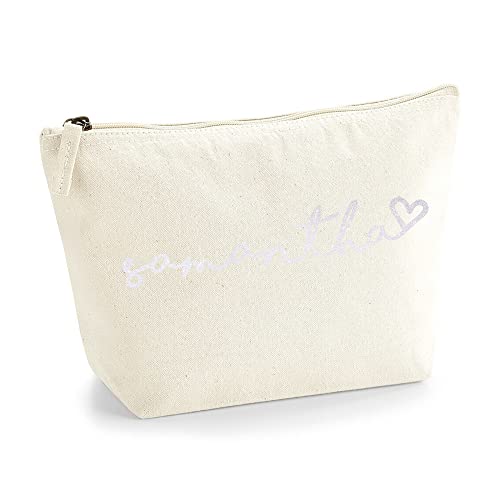 Personalisiert Handgeschriebener Name Initialen Text Kosmetiktasche Damen Schminktasche für Handtasche Makeup Tasche mit Texturdruck - Holo Weißer Glitzer - M | Natürlich Personalisiert Handgeschriebener Name Initialen Text Kosmetiktasche Damen Schminktasche für Handtasche Makeup Tasche mit Texturdruck - Holo Weißer Glitzer - M | Natürlich von TULLUN