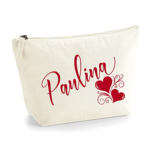 Personalisiert Name Initialen Herz Wirbel Kosmetiktasche Damen Schminktasche für Handtasche Makeup Tasche mit Texturdruck - Rote Flocke - M | Natürlich Personalisiert Name Initialen Herz Wirbel Kosmetiktasche Damen Schminktasche für Handtasche Makeup Tasche mit Texturdruck - Rote Flocke - M | Natürlich von TULLUN